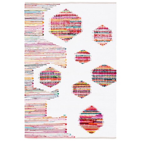 Flowers First 5 x 8 ft. Montauk Contemporary & Global Rectangle Flat Weave Rug Ivory & Red FL1868111